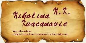 Nikolina Kvačanović vizit kartica